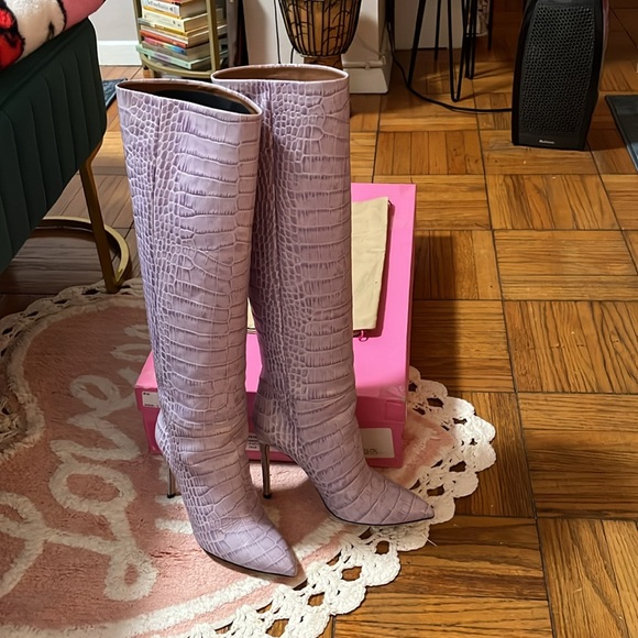 Paris Texas Lilla embossed croco stiletto boot 37 - Picture 2 of 11